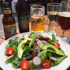 Gluten-free beer and salad from Pilsener Haus & Biergarten